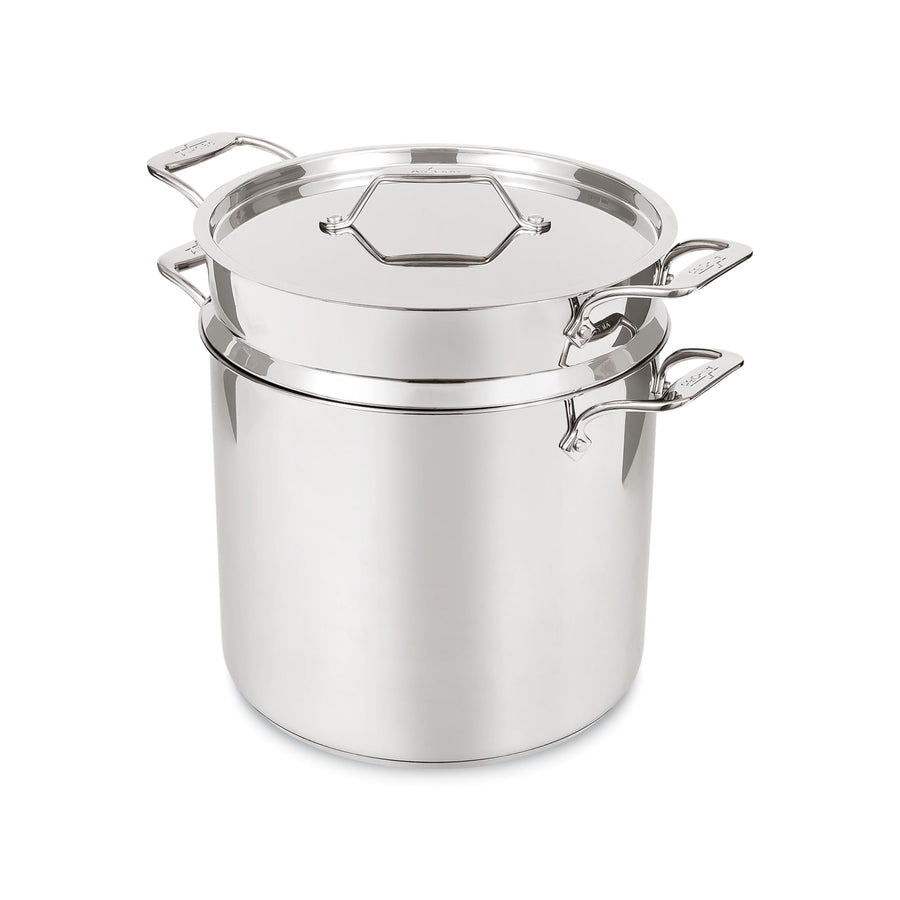 All-Clad Simply Strain 16 qt Stainless Steel Stock Pot with Strainer Insert — Induction Co — All-Clad at The Homely Pantry