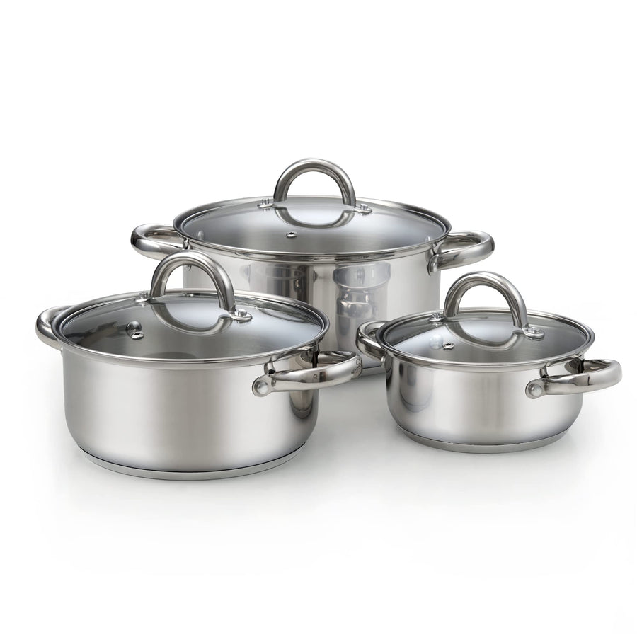 Cook N Home stainless steel cookware set, 6-piece — induction-ready, oven-safe to 500°F — Cook N Home at The Homely Pantry