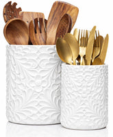 25DOL front view of two ceramic holders showing elegant organization and style