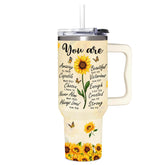 365FURY sunflower tumbler front view showing bright design and gift appeal