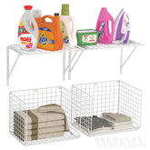 3IngSeagulls front view showing shelves above washer with tidy supplies