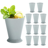 4E's Novelty front view of 12-pack mint julep cups shows elegant derby styling and convenience