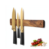 4YORVOY front view acacia wood knife holder shows sleek storage benefit