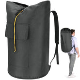 Ãzhido front view of charcoal laundry backpack showing large capacity and convenience