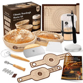 ABIOTO full kit laid out showing jars, bannetons, and tools for easy baking