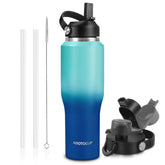 ABOTOCUP front view showing bottle and lids for quick identification and benefit