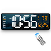 Abovsare front view showing large orange LED clock, easy time visibility