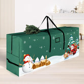 ABXMAS front view of green tree bag showing full capacity and neat storage