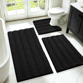 ACCUMTEK front view of striped black 3-piece set showing coordinated style and comfort