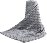 Acdyion front view grey minky-dot cover showing plush surface benefit softness