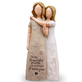 AcowSpt front view of mother daughter figurine showing warm embrace and display suitability