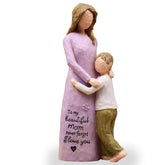 AcowSpt purple figurine front view showing mother and son embrace and sweet sentiment