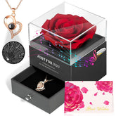 ADDWel front view of gift box showing rose and necklace, elegant presentation benefit