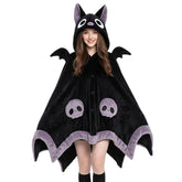 ADKBO front view of bat blanket hoodie showing full cape and hood, comfortable wear