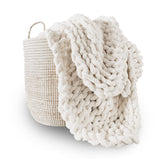 Adyrescia blanket front packaging showing cream white throw and brand appeal