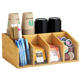 AEEHFENG front view of coffee station organizer showing neat countertop storage