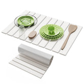 AEFLM stone mat front view on counter showing clean drying surface and modern look