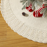 Aeranto front view of ivory tree skirt showing full coverage and cozy look