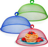 Affordable front view of food cover tent protecting picnic dishes
