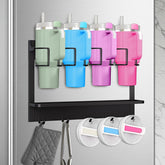 AFKLMNE front view mounted on fridge shows tidy bottle storage benefit