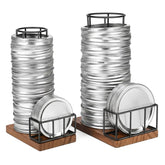 AFOROEOA front view of both lid organizers showing neat storage benefit