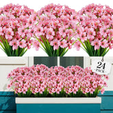 AGIRL front view of 24-bundle faux flower set showing full arrangement and color benefits