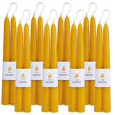 AGLARY front packaging showing sixteen 9-inch beeswax tapers and product info, clear presentation benefit