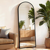 Aidoly arched full length mirror front view showing sleek frame and reflection benefit