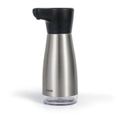 AIKE stainless steel dispenser front view showing sleek design and durable finish benefit