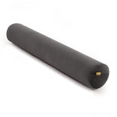 Ailuteie front view of steel gray cylindrical body pillow showing shape and length benefits