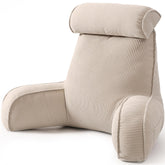 Ailuteie front view of corduroy backrest showing supportive arms and posture benefit
