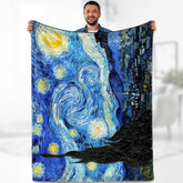 Aimego front view of blanket showing artistic print and cozy appeal