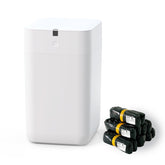 Airdeer front view white smart trash can showing compact design and clean look