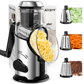 Airpro front view assembled showing compact grater for quick prep