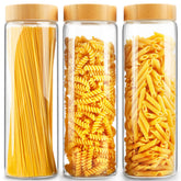 AISIPRIN front view of three glass canisters showing clear contents and neat organization