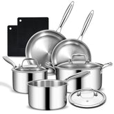 AIVIKI full 10-piece set displayed front view, offers professional kitchen versatility