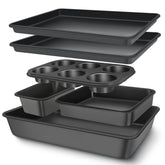 AIVIKI front view of full 6-piece bakeware set, professional organization benefit