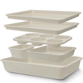 AIVIKI full six-piece baking set front view showing included pans and compact layout