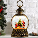 Aixuler front view snow globe lantern glowing on shelf, adds warm holiday ambiance