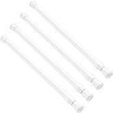 AIZESI front view of white 4-pack tension rods showing compact packaging and convenience
