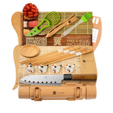 Alas front packaging showing full 20-piece sushi set and clear contents benefit