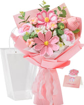 Alecono crochet bouquet front view showing full arranged beauty and lasting charm