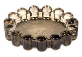 Alice Lane amber bubble dish front view highlighting elegant silhouette and visual warmth