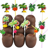 ALINK front view of 18 coconut cups showing full set and lids, ideal for parties