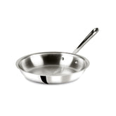 All-Clad D3 10in front view showing polished stainless finish and balance