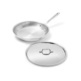 All-Clad D3 12in front view showing polished finish and balanced design benefits