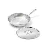 All-Clad D3 fry pan front view showing sleek stainless design and reliable heat