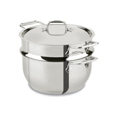 All‑Clad steamer front view showing pot and insert, durable construction benefit