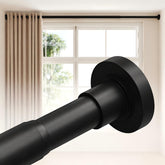 ALLZONE front view of black tension rod showing sturdy profile and finish, reliable support