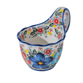 ALMA front view of bowl showing handpainted design and practical shape benefit